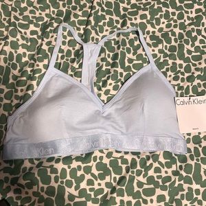 calvin klein baby blue modern cotton padded bralette